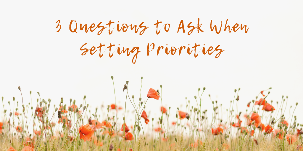 Three Questions To Ask When Setting Priorities